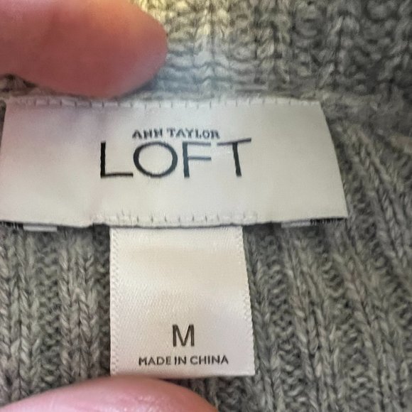 Loft Gray Cowlneck Sweater w/Rabbit Hair - Medium - Picture 4 of 7